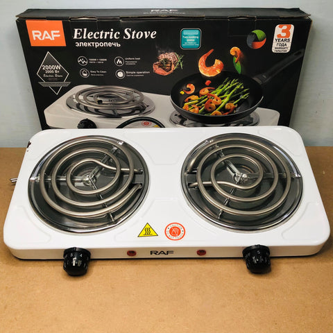 Electric Stove – RAF Double Burner Cooker R-8020BB – High Quality – 2000W Hot Plate – Automatic Temperature Control