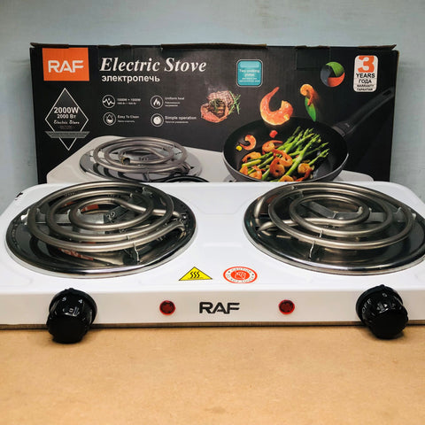 Electric Stove – RAF Double Burner Cooker R-8020BB – High Quality – 2000W Hot Plate – Automatic Temperature Control