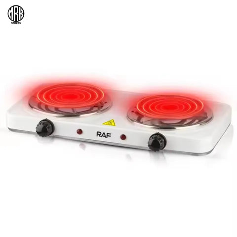 Electric Stove – RAF Double Burner Cooker R-8020BB – High Quality – 2000W Hot Plate – Automatic Temperature Control