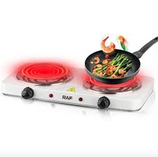 Electric Stove – RAF Double Burner Cooker R-8020BB – High Quality – 2000W Hot Plate – Automatic Temperature Control