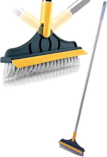 2 in 1 Bathroom Tiles Window Floor Cleaning Brush with 120° Rotatable Head, Multipurpose Bathroom Floor Cleaning Brush,Floor Brush Scrubber with Long Handle