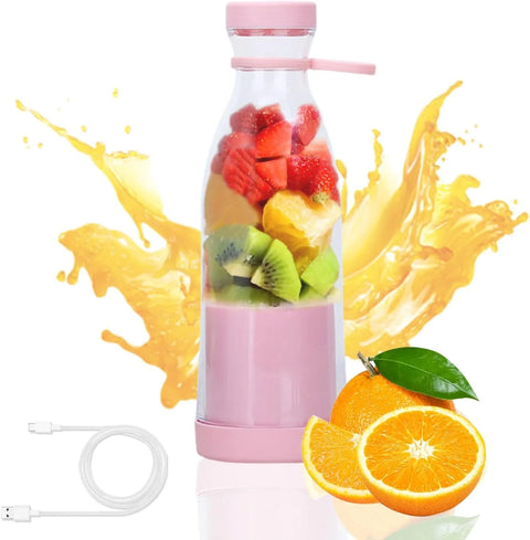 USB Chargeable Juicer Blender 6 Blades 380ml - Portable Juicer Cup & Smoothie Maker