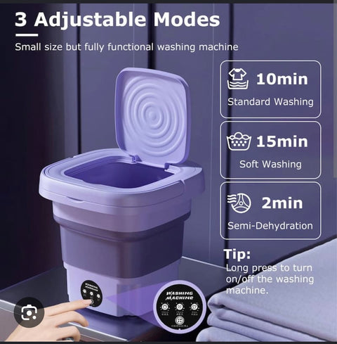 Mini Folding Washing Machine – Portable Clothes Washer for Travel, Hostel & Home Use