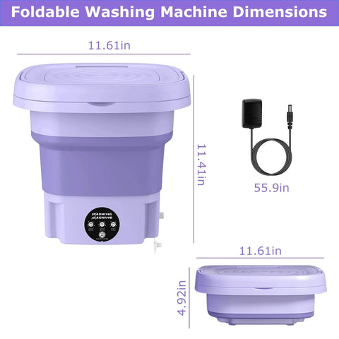 Mini Folding Washing Machine – Portable Clothes Washer for Travel, Hostel & Home Use